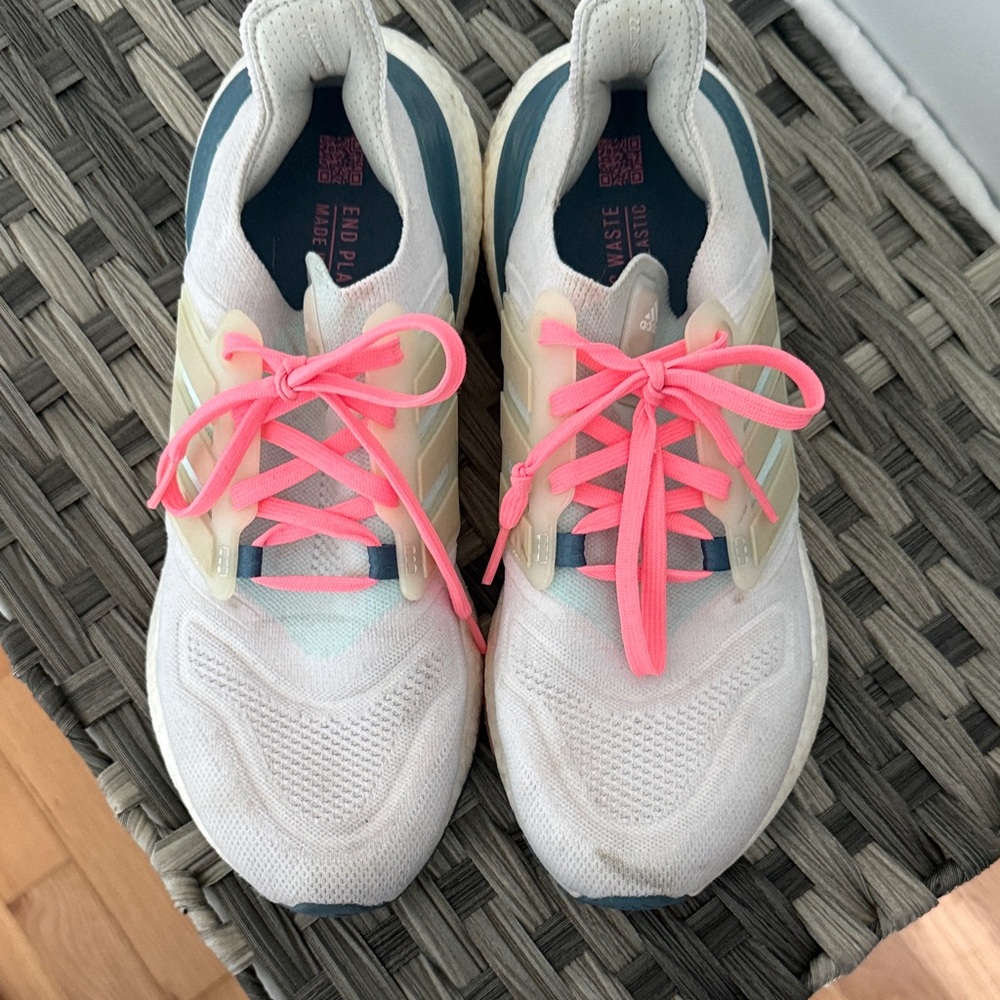AdidasUltraboost with Neon Pink Laces